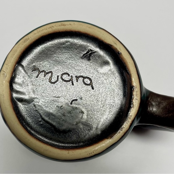 Mara Handmade Whimsical Owls Mug - Teal and Brown - Picture 4 of 8